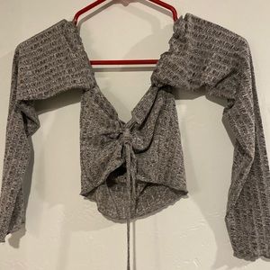 SHEIN lace up backless off shoulder crop top